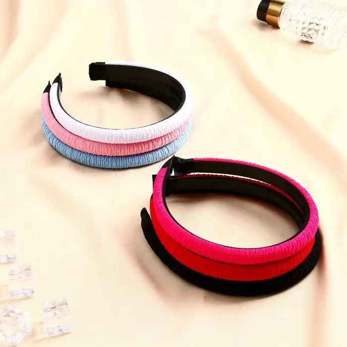 Ободок для волос «Космея», текстура полоски, 1.5 см, МИКС Ободок для волос «Космея», текстура полоски, 1.5 см, МИКС