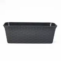 Ящик балконный для цветов &laquo;Ротанг&raquo;, 13 л, 43&times;20&times;14.5 см, с дренажной вставкой, пластиковый, серый
