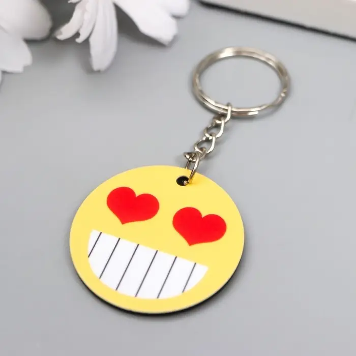 Брелок акрил Брелок акрил "Весёлый смайл" МИКС 4х4 см