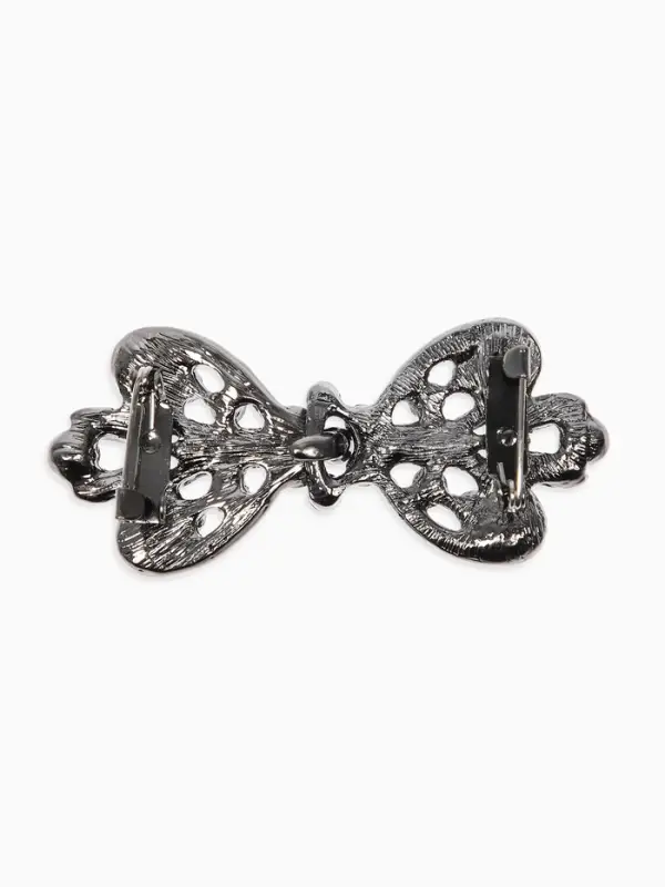 Зажим для кардигана "Ажур", тюльпан. цвет серый в сером