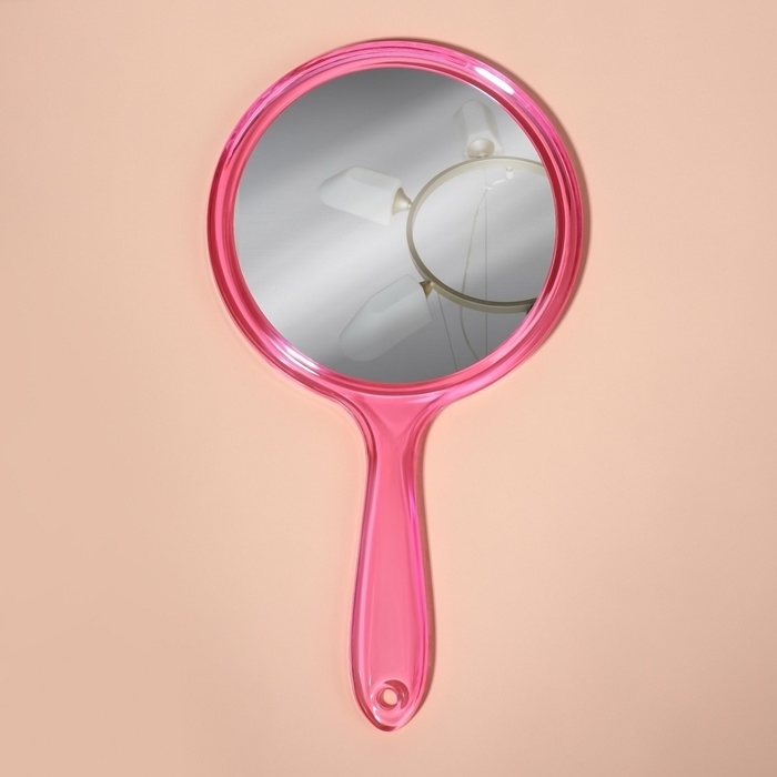 Зеркало с ручкой, двустороннее, с увеличением, d зеркальной поверхности 12,5 см, цвет МИКС Зеркало с ручкой, двустороннее, с увеличением, d зеркальной поверхности 12,5 см, цвет МИКС