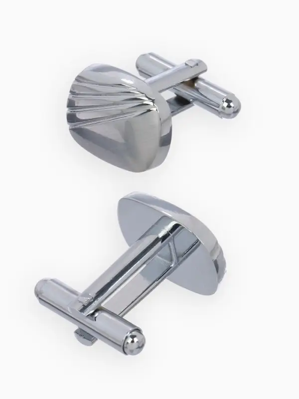 Набор мужской стальной &laquo;Запонки + Зажим для галстука&raquo;, линии, цвет серебро