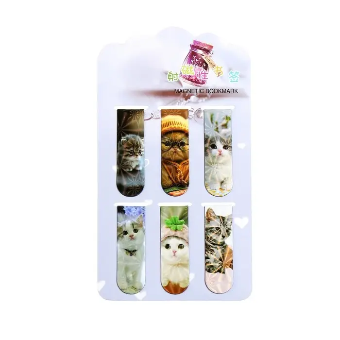 Набор магнитных закладок для книг Calligrata 6 штук, Набор магнитных закладок для книг Calligrata 6 штук, "Котята", МИКС