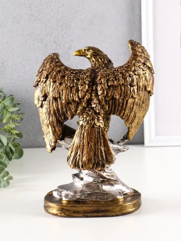 Фигурка полистоун «Орёл на камне», 24.5×18×11 см, бронза Фигурка полистоун «Орёл на камне», 24.5×18×11 см, бронза