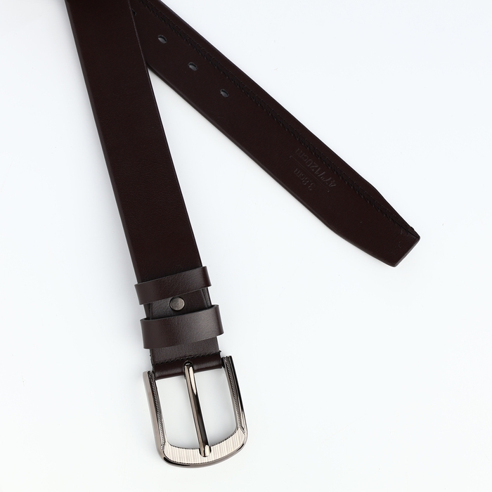 Ремень мужской, ширина 3,5 см, пряжка автомат, цвет чёрный