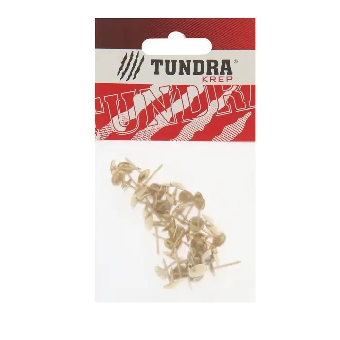 Гвозди ТУНДРА, декоративные, обивочные, 8×15 мм, золото, фасовка 50 шт.