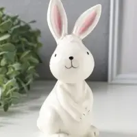 Сувенир керамика "Серый зайчик" 8,9х7,7х17,2 см