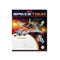 Тетрадь 12 листов в линейку ErichKrause Space Tour, обложка мелованный картон, блок офсет, белизна 100%, МИКС