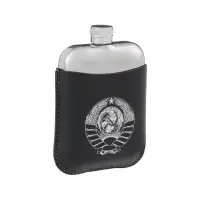 Фляжка &laquo;Герб СССР&raquo;, нержавеющая сталь, чехол, 180 мл, 6 oz