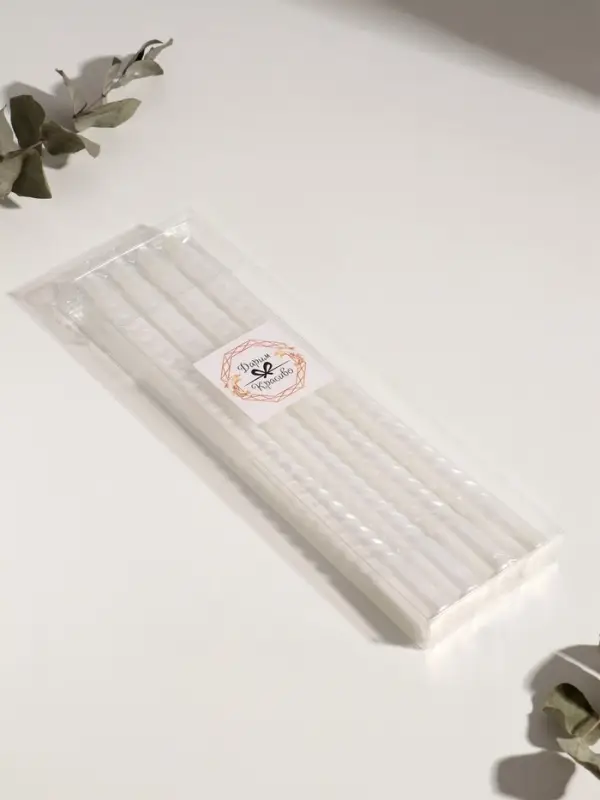 Набор свечей витых, 2.2&times;30 см, 4 шт., перламутровый металлик