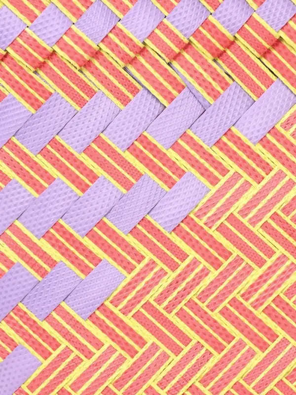 Сумка плетёная, 30&times;10&times;30 см, пластик, сиренево-жёлтая