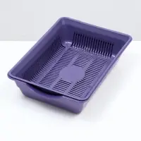 Туалет для кошек, 36&times;25&times;9 см, глубокий, с сеткой, пластик, фиолетовый
