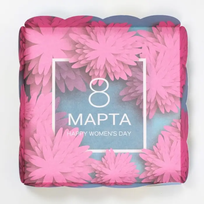 Коробка для печенья, «Праздник весны», 15×15×3 см