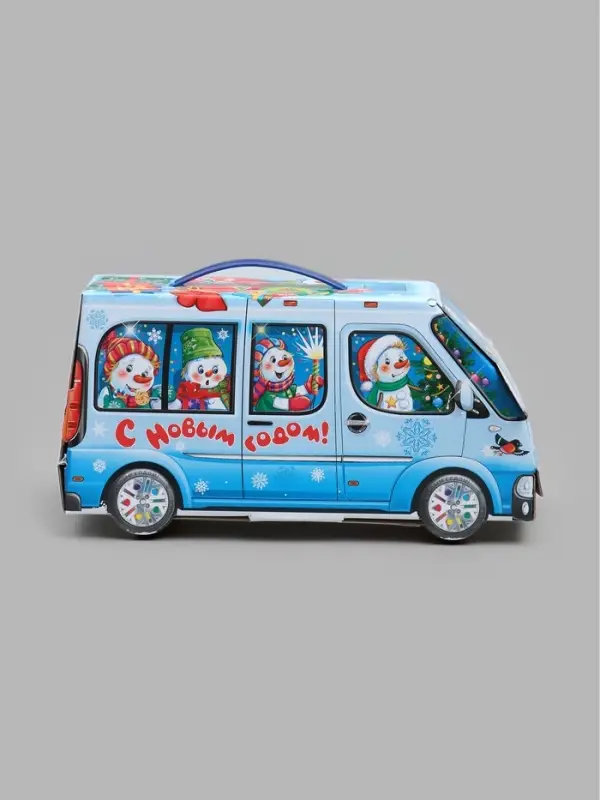 Подарочная коробка новогодняя &laquo;Автобус для снеговиков&raquo; 143&times;270&times;100, для сладких подарков