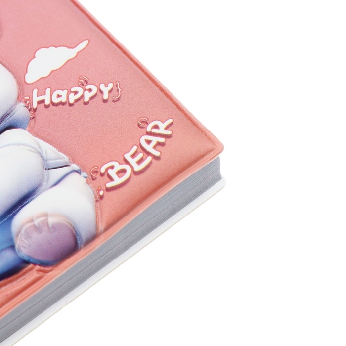 Записная книжка подарочная на гребне 80л,линия, цветной блок,обложка ПВХ 3D Мишка(10х10,5см)   10539 Записная книжка подарочная на гребне 80л,линия, цветной блок,обложка ПВХ 3D Мишка(10х10,5см)   10539