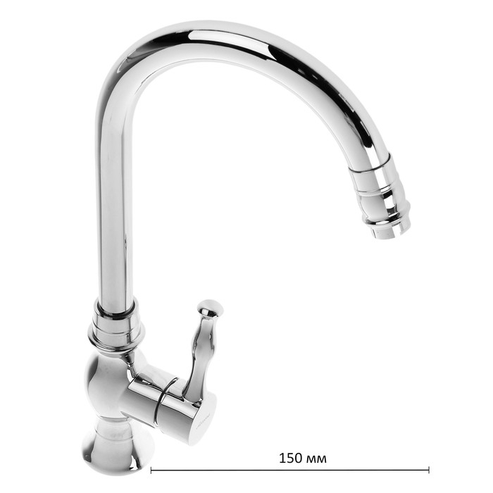 Cмеситель для кухни Accoona A4592, однорычажный, силумин, хром Cмеситель для кухни Accoona A4592, однорычажный, силумин, хром