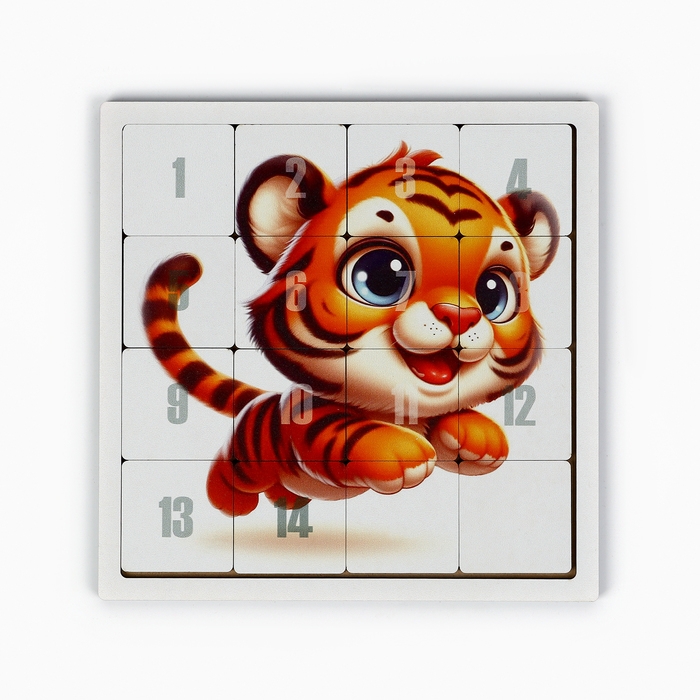 Головоломка  Головоломка "Пятнашки. Зверьки", логическая настольная игра, набор 3 шт, 22 х 22 см