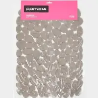 Коврик в раковину "Галька" 30х40 см прозрачный, цвет  серо-коричневый