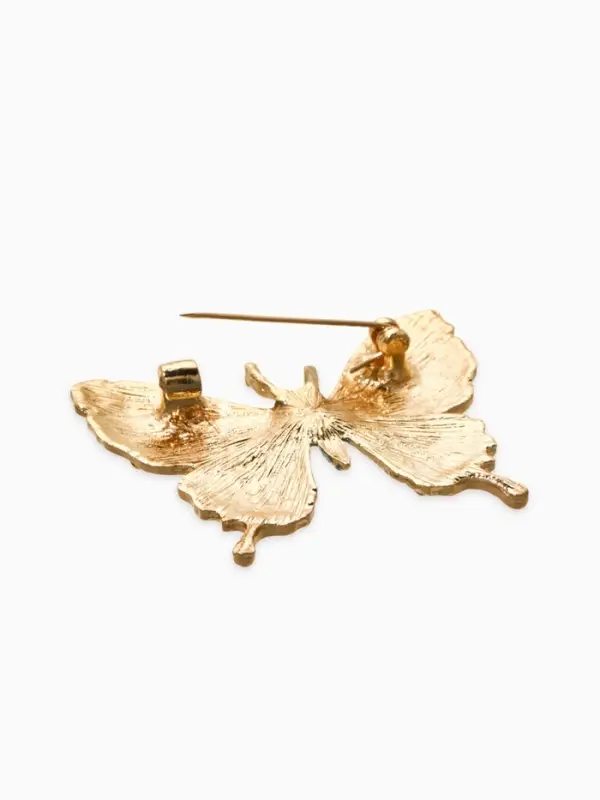 Брошь "Бабочка яркая", цвет зелёный в золоте