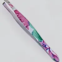 Пинцет скошенный, узкий, 8.5 см, рисунок МИКС