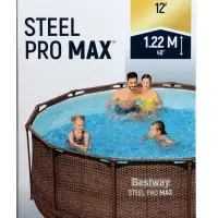 Бассейн каркасный Steel Pro, 366&times;122 см, круглый, цвет ротанг, 561JH Bestway