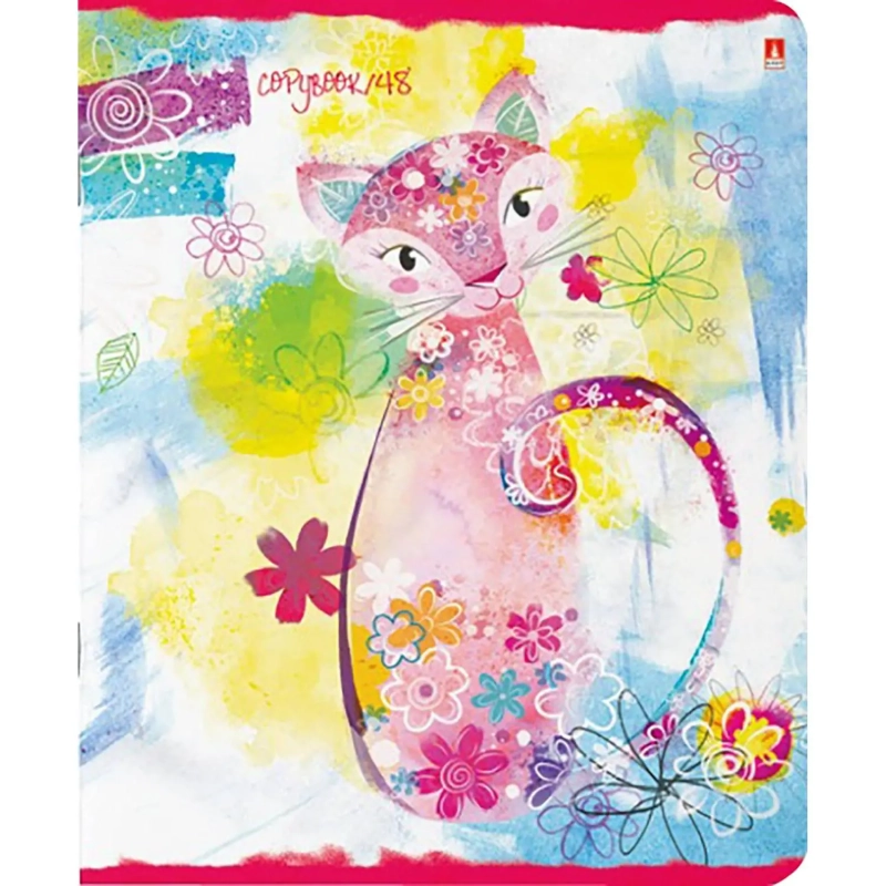 Тетрадь общая А5 ,48л, клетка,скрепка, РАДУГА, 5 шт в уп,7-48-855/5