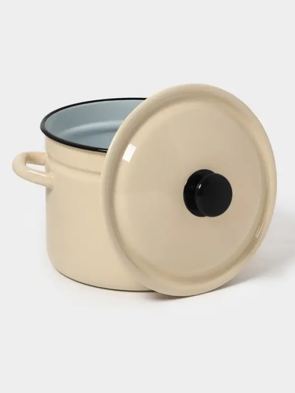 Кастр.цил.борт. 6л (слоновая)Без декора