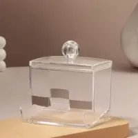 Органайзер для ватных палочек, с крышкой, 9&times;7&times;10 см, прозрачный