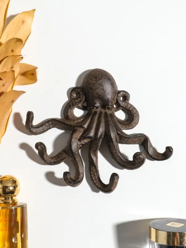 Крючки настенные &laquo;Осьминог&raquo;, ключница декоративная, чугун, 16&times;3&times;19 см