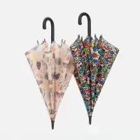 Зонт-трость Undercolor с полной запечаткой на заказ, с оранжевыми спицами Зонт-трость Undercolor с полной запечаткой на заказ, с оранжевыми спицами