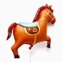 Воздушный шар фольгированный 28" "Лошадка", цвет коричневый