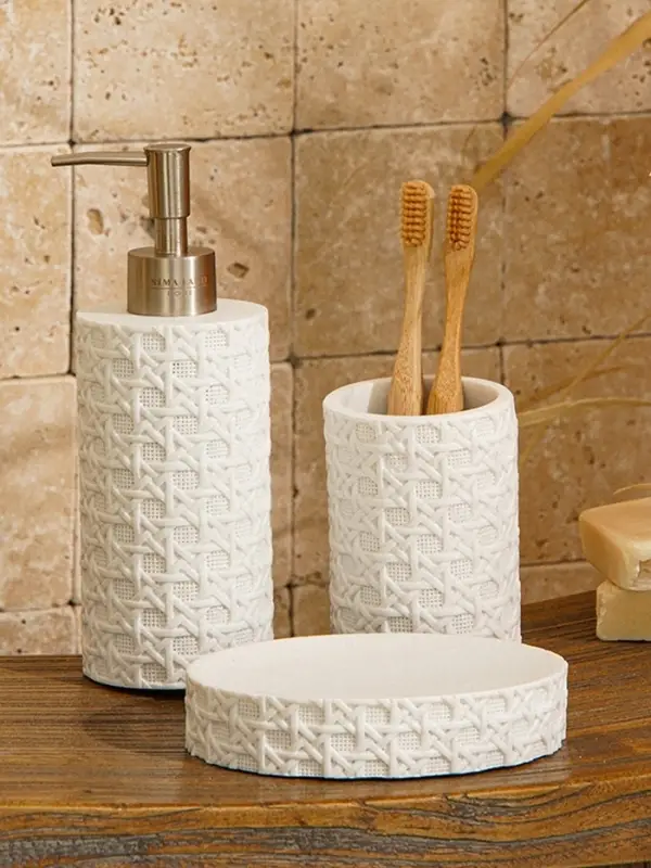 Аксессуары для ванной SL Home, 3 предмета, дозатор, мыльница, стакан