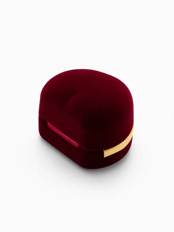 Футляр под кольцо, серьги &laquo;Сердце&raquo;, бархатный, 4&times;5 см, бордовый с золотом