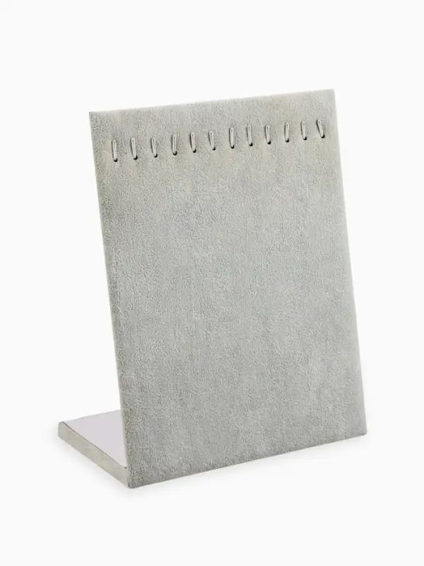 Подставка для кулонов, цепочек, браслетов QF, 12 крючков 20&times;10&times;25 см, бархатная, серая