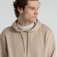 Толстовка с капюшоном унисекс Hoodie, бежевая, размер XS