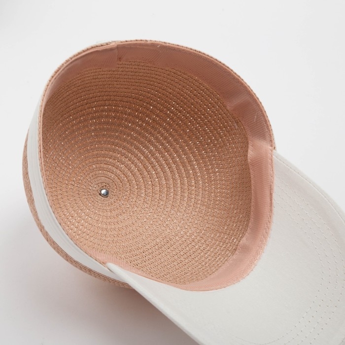 Кепка женская плетеная MINAKU цвет пудровый, размер 56-58