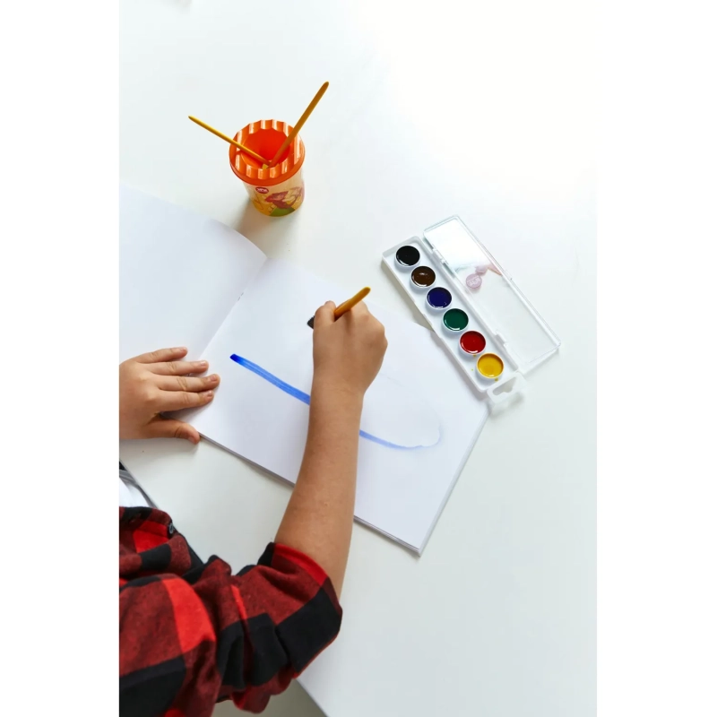 Краски акварельные Комус Класс Максики 6цв/наб,медов,квадр.кюветы,пл.пенал