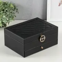 Шкатулка для украшений Netsai, 2 яруса, 17&times;23&times;10 см, чёрная