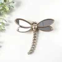 Панно настенное полистоун &laquo;Зеркальная стрекоза&raquo;, под серебро с позолотой 20&times;4&times;16.5 см