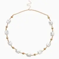 Бусы &laquo;Жемчуг. Майорика прямоугольник&raquo;, L=55 см, белые в золоте