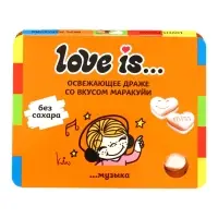 Освежающие конфеты LOVE IS&hellip; в форме сердца со вкусом маракуйя, в блистере и обечайке, 10.8 г