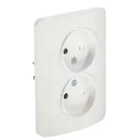 Розетка двухместная Luazon Lighting "ЕКБ", 10 А, без з/к, белая