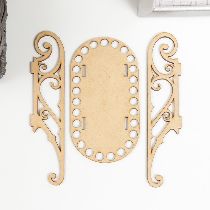 Заготовка для вязания Заготовка для вязания "Сани. Вид 4" набор 3 детали донышко 13х7 см