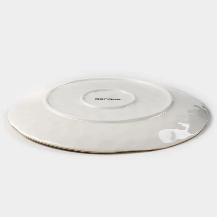Тарелка Доляна Organic Gold, d=27.5 см, фарфор, белая