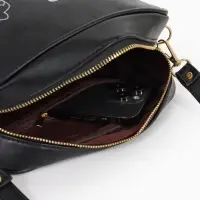 Сумка женская на молнии TEXTURA, 22&times;8&times;17 см, с принтом, чёрная