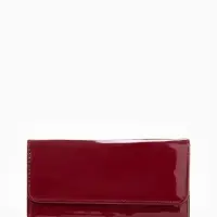 Кошелёк женский на магните, 19.5&times;2.5&times;9 см, лаковый, бордовый