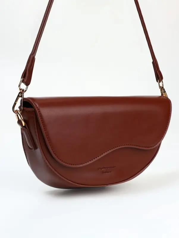 Сумка женская мессенджер на магните, 23&times;8&times;16 см, красно-коричневая