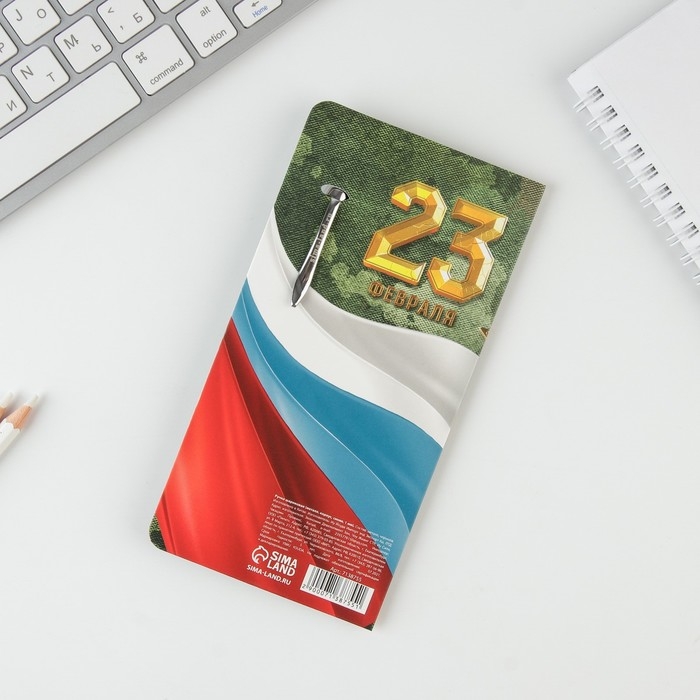 Ручка подарочная в открытке «Настоящему герою. 23 февраля», металл, синяя паста Ручка подарочная в открытке «Настоящему герою. 23 февраля», металл, синяя паста