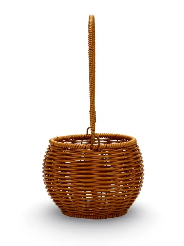 Корзина пластик 14 х 14 х 12 см, ручка17 см металл каркас коричневый