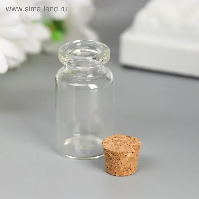 Декор для творчества стекло «Бутылочка с пробкой» 4×2×2 см Декор для творчества стекло «Бутылочка с пробкой» 4×2×2 см